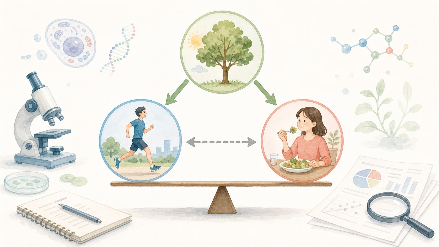 調べたい2つの変数の関係に第三の要因が影響し、見かけ上の関係が生じることを示す概念図